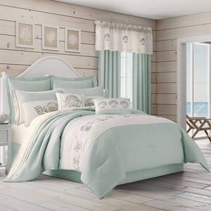 lot 31269 image: King- Royal Court Waters Edge 4 Piece Coastal Comforter Set- Retail$159.99