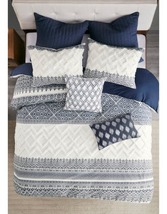 lot 31271 image: FULLQUEEN SIZE Ink and Ivy Natoma Cotton Duvet Cover Set- Retail$91.99 NAVY