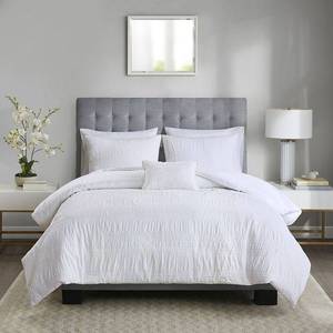 lot 31274 image: KINGCALIFORNIA KING SIZE Madison Park Nicolette Cotton Duvet Cover Set WHITE