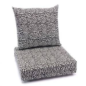lot 31287 image: Terrasol Outdoor Deep Seat Cushion Set- Retail$93.49 BlackWhite Dot
