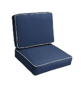 lot 31291 image: Outdoor deep seating Patio cushion NAVY BLUEBEIGE EDGING (24 X 24)