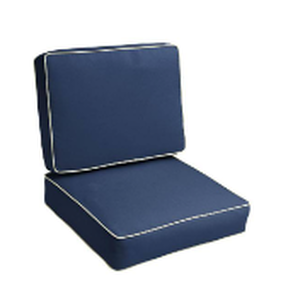 lot 31292 image: Outdoor deep seating Patio cushion NAVY BLUEBEIGE EDGING (24 X 24)