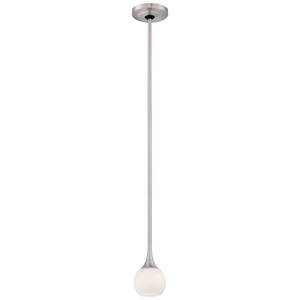 lot 31300 image: George Kovacs Pontil 1-Light Mini Pendant in Brushed Nickel