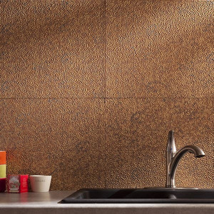 lot 31303 image: Fascade Hammered Decorative vinyl 18 inch Backsplash COPPER (1 Sheet)