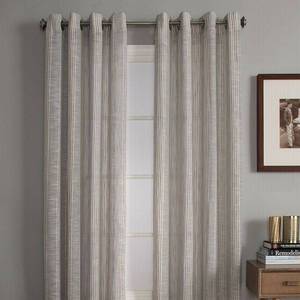 lot 31429 image: Pair of Miller Curtains Bazille 50 x 95 Stripe Window Panels