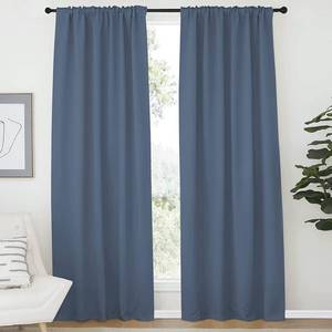 lot 31442 image: 2 Blackout Curtain Panels COUNTRY BLUE (52 X 72)