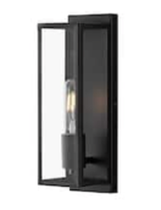 lot 31444 image: 1-light Industrial Vanity Light Sconce Black
