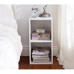 lot 31450 image: The Dorm storage Cubes Shelf Nightstand- White