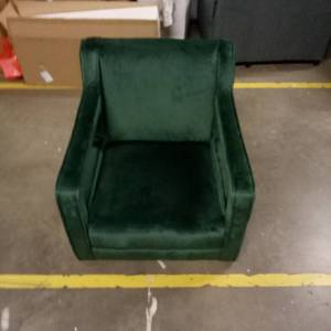 lot 31451 image: Beautiful plush emerald green chair (DOES NOT INCLUDE LEGS)