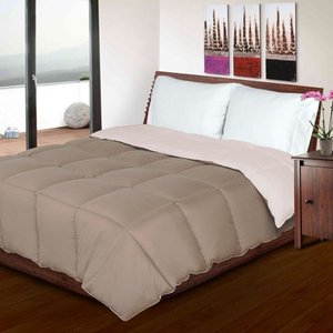 lot 31457 image: KING Superior All-season Luxurious Reversible Down Alternative Comforter IVORYTAUPE