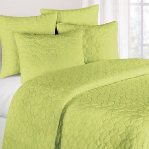 lot 31468 image: KING SIZE C and F Enterprises Mara Quilt Bedding Set LIME GREEN