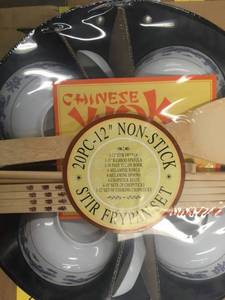 lot 31471 image: Chinese wok stir frypan set 20 piece nonstick