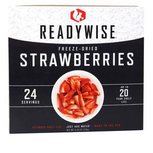 lot 31467 image: Readywise freeze dried strawberries and broccoli (24 servings each) Up to 25 years shelf life