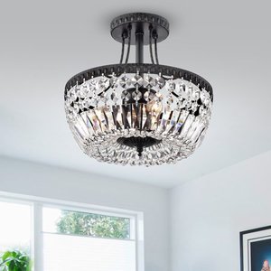 lot 32102 image: Achenar Crystal 3-light Semi Flush Mount Retail$124.99