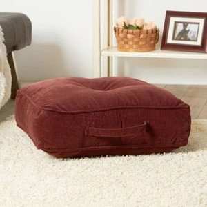 lot 32129 image: Greendale Home Fashions Ribbed Microfiber 21-inch Wine Square Floor Pillow