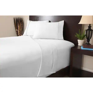 lot 32142 image: Windsor Microfiber Solid Color 4-piece Bed Sheet Set - Queen- White