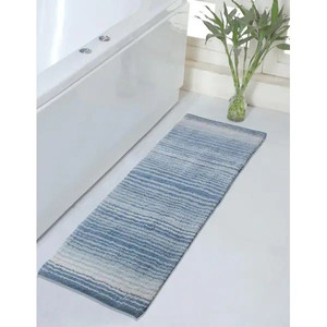 lot 32145 image: Gradiation Collection Absorbent Cotton Machine Washable Runner Rug - Blue - 21x54