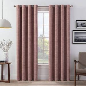 lot 32146 image: Eclipse Wyckoff Blackout Window Curtain Panel Pair - 63 Inches - Spice