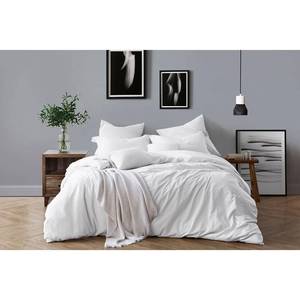 lot 32149 image: Swift Home All Natural Luxurious Prewashed Cotton Chambray Duvet Cover Set - Off White - KingCalifornia King