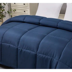lot 32177 image: Double-stitched Microfiber Hypoallergenic Down Alternative Comforter - King - Navy