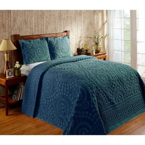 lot 32184 image: Better Trends Rio Collection in Floral Design 100% Cotton Tufted Unique Luxurious Machine Washable Tumble Dry - Teal - Full