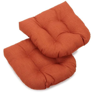 lot 32208 image: Pair of Blazing Needles 19-inch All-weather Patio Chair Cushions - Cinnamon