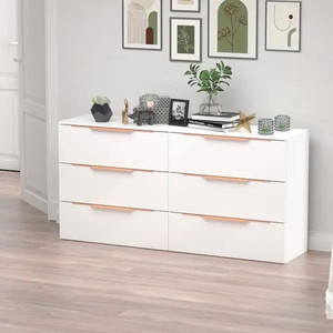 lot 32223 image: FAMAPY 63-inch Modern Space Saving 6-Drawer Double Dresser, White
