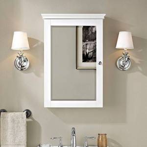 lot 32224 image: Lydia Mirrored Wall Cabinet in White Retail$141.99