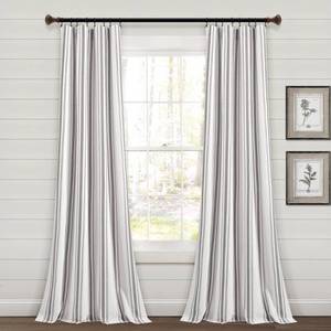 lot 32259 image: Lush Decor Farmhouse Stripe Yarn Dyed Cotton Window Curtain Panel Pair - 84 x 42 Retail$79.97
