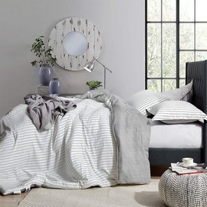 lot 32265 image: The Landon - Black and White Comforter - 100% Cotton - Queen - The Landon - Black and White