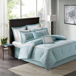 lot 32270 image: Madison Park Carlton Aqua 8-Piece Comforter Set - Queen