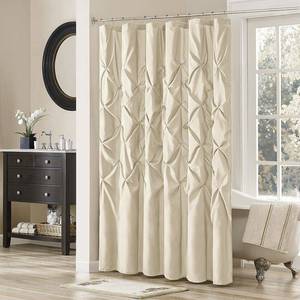 lot 31343 image: Home Essence Piedmont Tufted Faux Silk Shower Curtain, Off White, 72x72 Inches