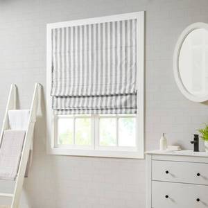 lot 31380 image: Madison Park Hampton Yarn Dyed Striped Light Filtering Cordless Roman Shade Retail$84.99 (3 FOOT)