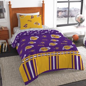 lot 31411 image: NBA Los Angeles Lakers Twin Bed In Bag Set