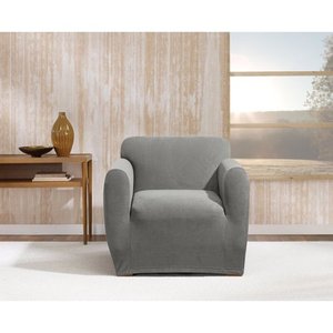 lot 31412 image: Stretch Knit Chair Slipcover Gray - Sure Fit