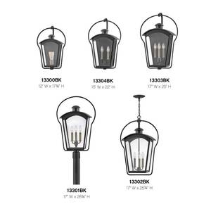 lot 31416 image: Hinkley Lighting Yale 25 Inch Tall 3 Light Outdoor Wall Light Yale - 13303BK - Traditional