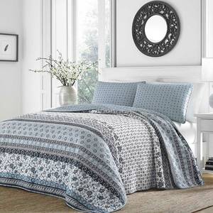 lot 31502 image: KING SIZE Stone Cottage Bexley Cotton Quilt Set Retail$88.99 BLUEWHITE