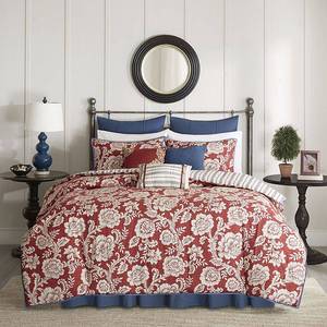 lot 31503 image: Madison Park Lucy Cotton Reversible 9-Pc. King Comforter Set Bedding