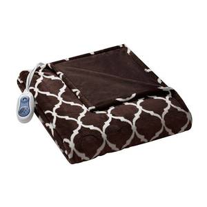 lot 31507 image: Beautyrest Oversized Ogee Print Electric Throw Bedding BLACKWHITE DAMASK