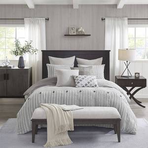 lot 31510 image: Madison Park Signature Essence Clip Jacquard Comforter Set with Shams, Grey, Queen
