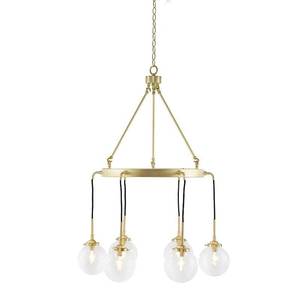 lot 31519 image: Clive 6-Light Gold Wagen Wheel Chandelier by INK IVY Retail$158.99
