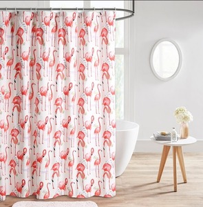 lot 31357 image: Fancy Flamingo Print shower curtain