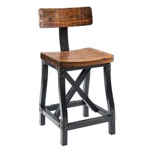 lot 32285 image: INKIVY Lancaster Amber Graphite Counter Stool with Back - 17.5W x 21.625D x 37.625H - 17.5W x 21.625D x 37.625H Retail$184.42