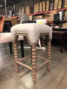 lot 32288 image: Upholstered Backless Barstool