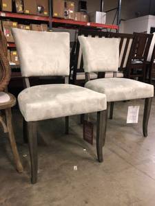 lot 32298 image: Grey Microfiber Dining Chairs (Set of 2)