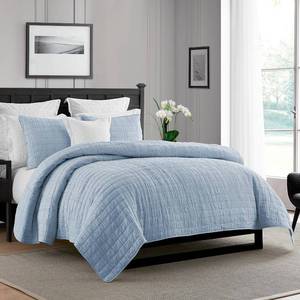 lot 31522 image: Enzyme Washed Crinkle Quilt Set - FullQueen