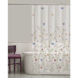 lot 31528 image: Zenna Home Garden Flight PEVA Vinyl Shower Curtain, 70 x 72