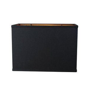 lot 31549 image: Black rectangular drum lampshade (16x10)