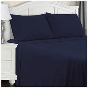 lot 31536 image: Bedding Collection 1200 Thread Count 100% Cotton Egyptian Quality Deep Pocket Stripe Sheet Set (Queen, blue)