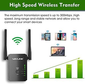 lot 4930 image: WiFi Extender 2.4G N300 WiFi Range Extender,WAVLINK WiFi Signal Booster WiFi Repeater with 2 External High Gain Antennas for Whole Home WiFi Coverage